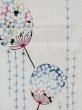 Photo4: M0614A Used Japanese women  White YUKATA summer(made in Japan) / Cotton/hemp SAKURA cherry blossom, paper fan pattern  (Grade C) (4)