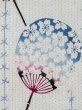Photo5: M0614A Used Japanese women  White YUKATA summer(made in Japan) / Cotton/hemp SAKURA cherry blossom, paper fan pattern  (Grade C) (5)
