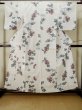Photo1: M0614D Used Japanese women  White YUKATA summer(made in Japan) / Cotton/hemp Chrysanthemum   (Grade C) (1)