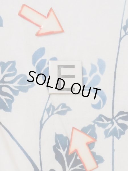 Photo16: M0614D Used Japanese women  White YUKATA summer(made in Japan) / Cotton/hemp Chrysanthemum   (Grade C) (16)