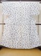 Photo1: M0620A Used Japanese men  Off White woWomen's Yukata / Cotton. Flower,   (Grade C) (1)