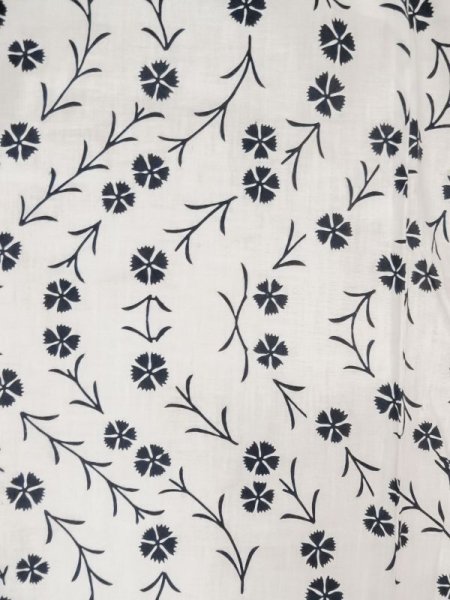 Photo3: M0620A Used Japanese men  Off White woWomen's Yukata / Cotton. Flower,   (Grade C) (3)