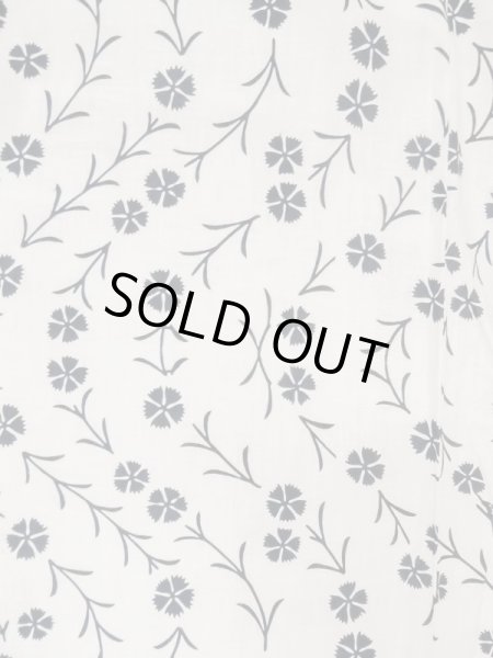 Photo3: M0620A Used Japanese men  Off White woWomen's Yukata / Cotton. Flower,   (Grade C) (3)