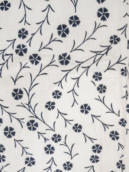 Photo4: M0620A Used Japanese men  Off White woWomen's Yukata / Cotton. Flower,   (Grade C) (4)