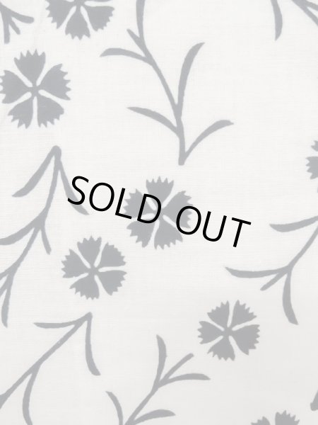 Photo7: M0620A Used Japanese men  Off White woWomen's Yukata / Cotton. Flower,   (Grade C) (7)