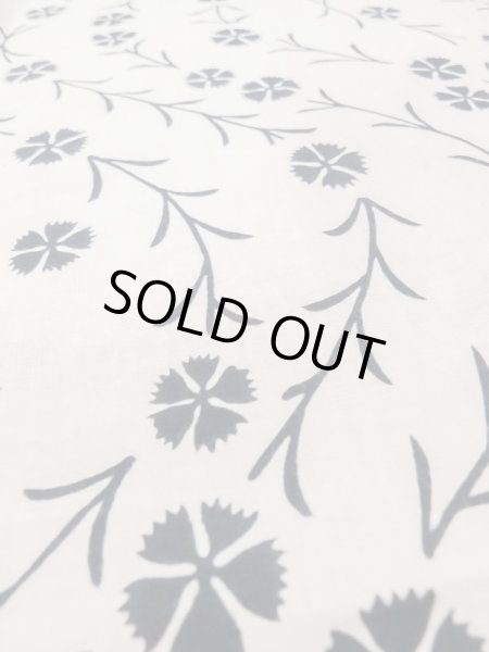 Photo10: M0620A Used Japanese men  Off White woWomen's Yukata / Cotton. Flower,   (Grade C) (10)