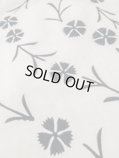 Photo11: M0620A Used Japanese men  Off White woWomen's Yukata / Cotton. Flower,   (Grade C) (11)