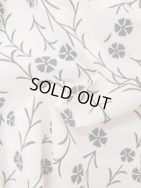 Photo12: M0620A Used Japanese men  Off White woWomen's Yukata / Cotton. Flower,   (Grade C) (12)