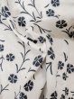 Photo13: M0620A Used Japanese men  Off White woWomen's Yukata / Cotton. Flower,   (Grade C) (13)