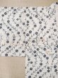 Photo15: M0620A Used Japanese men  Off White woWomen's Yukata / Cotton. Flower,   (Grade C) (15)