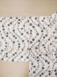 Photo16: M0620A Used Japanese men  Off White woWomen's Yukata / Cotton. Flower,   (Grade C) (16)