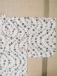 Photo18: M0620A Used Japanese men  Off White woWomen's Yukata / Cotton. Flower,   (Grade C) (18)