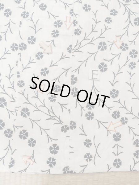 Photo20: M0620A Used Japanese men  Off White woWomen's Yukata / Cotton. Flower,   (Grade C) (20)