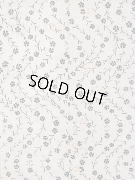 Photo23: M0620A Used Japanese men  Off White woWomen's Yukata / Cotton. Flower,   (Grade C) (23)