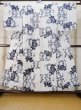 Photo1: M0620B Used Japanese women  Off White YUKATA summer(made in Japan) / Linen. Flower,   (Grade C) (1)