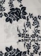 Photo3: M0620B Used Japanese men  Off White Women's Yukata / Linen. Flower,   (Grade C) (3)
