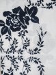 Photo6: M0620B Used Japanese men  Off White Women's Yukata / Linen. Flower,   (Grade C) (6)