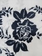 Photo9: M0620B Used Japanese men  Off White Women's Yukata / Linen. Flower,   (Grade C) (9)