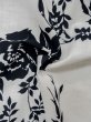 Photo13: M0620B Used Japanese men  Off White Women's Yukata / Linen. Flower,   (Grade C) (13)