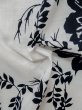 Photo14: M0620B Used Japanese men  Off White Women's Yukata / Linen. Flower,   (Grade C) (14)