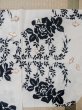 Photo16: M0620B Used Japanese men  Off White Women's Yukata / Linen. Flower,   (Grade C) (16)