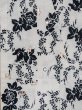 Photo18: M0620B Used Japanese men  Off White Women's Yukata / Linen. Flower,   (Grade C) (18)