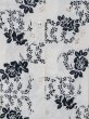 Photo23: M0620B Used Japanese men  Off White Women's Yukata / Linen. Flower,   (Grade C) (23)