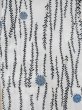 Photo3: M0620C Used Japanese men  White Men's Yukata / Linen. Flower,   (Grade C) (3)