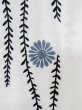 Photo7: M0620C Used Japanese men  White Men's Yukata / Linen. Flower,   (Grade C) (7)