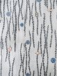 Photo16: M0620C Used Japanese men  White Men's Yukata / Linen. Flower,   (Grade C) (16)