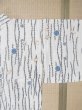 Photo21: M0620C Used Japanese men  White Men's Yukata / Linen. Flower,   (Grade C) (21)