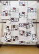Photo1: M0620D Used Japanese men Grayish Light Blue Men's Yukata / Linen. Abstract pattern   (Grade C) (1)