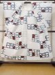 Photo2: M0620D Used Japanese men Grayish Light Blue Men's Yukata / Linen. Abstract pattern   (Grade C) (2)