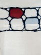 Photo3: M0620D Used Japanese women Grayish Light Blue YUKATA summer(made in Japan) / Linen. Abstract pattern   (Grade C) (3)