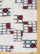 Photo18: M0620D Used Japanese men Grayish Light Blue Men's Yukata / Linen. Abstract pattern   (Grade C) (18)
