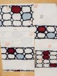 Photo19: M0620D Used Japanese men Grayish Light Blue Men's Yukata / Linen. Abstract pattern   (Grade C) (19)