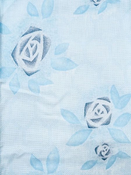 Photo3: M0620E Used Japanese men Grayish Navy Blue Women's Yukata / Cotton. Rose,   (Grade C) (3)