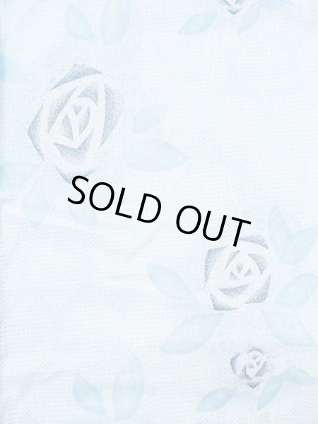 Photo3: M0620E Used Japanese men Grayish Navy Blue Women's Yukata / Cotton. Rose,   (Grade C) (3)