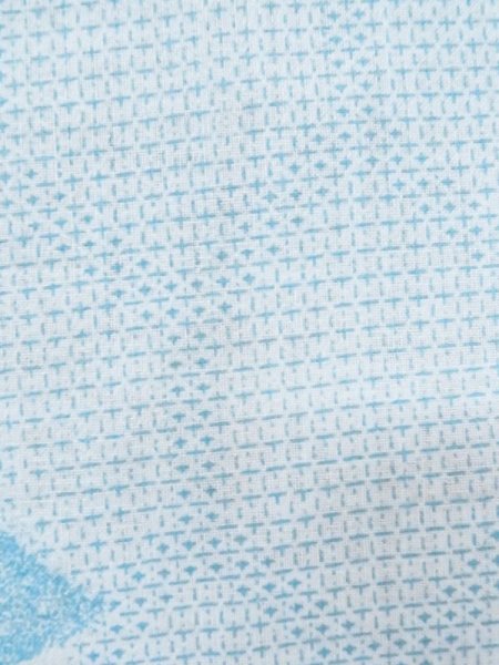 Photo7: M0620E Used Japanese men Grayish Navy Blue Women's Yukata / Cotton. Rose,   (Grade C) (7)