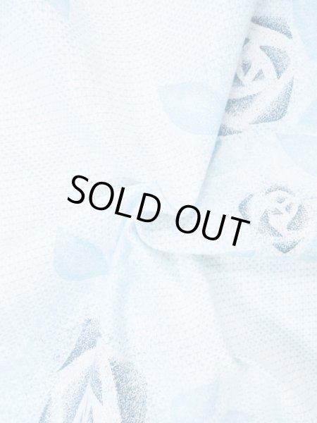 Photo12: M0620E Used Japanese men Grayish Navy Blue Women's Yukata / Cotton. Rose,   (Grade C) (12)