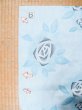 Photo15: M0620E Used Japanese men Grayish Navy Blue Women's Yukata / Cotton. Rose,   (Grade C) (15)