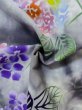 Photo12: M0620G Used Japanese women  Gray Pour Dyed Yukata / Cotton. Leaf Hydrangea (Hydrangea macrophylla) pattern  (Grade D) (12)
