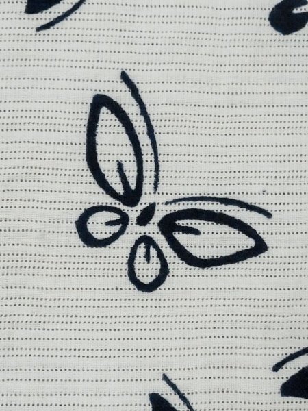 Photo7: M0620I Used Japanese men  White Women's Yukata / Cotton/hemp Butterfly   (Grade C) (7)