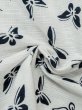 Photo10: M0620I Used Japanese men  White Women's Yukata / Cotton/hemp Butterfly   (Grade C) (10)