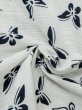 Photo10: M0620I Used Japanese women  White YUKATA summer(made in Japan) / Cotton/hemp Butterfly   (Grade C) (10)