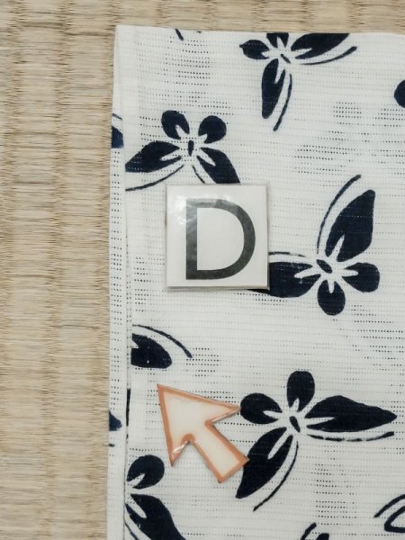 Photo18: M0620I Used Japanese men  White Women's Yukata / Cotton/hemp Butterfly   (Grade C) (18)