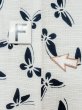 Photo20: M0620I Used Japanese men  White Women's Yukata / Cotton/hemp Butterfly   (Grade C) (20)