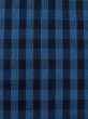 Photo5: M0620J Used Japanese men  Blue Women's Yukata / Cotton/hemp Plaid Checks   (Grade D) (5)