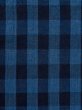 Photo6: M0620J Used Japanese women  Blue HITOE unlined / Cotton/hemp Plaid Checks   (Grade D) (6)