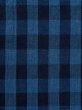 Photo6: M0620J Used Japanese men  Blue Women's Yukata / Cotton/hemp Plaid Checks   (Grade D) (6)